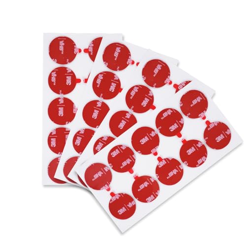 3M Round Double Sided Adhesive Pads Dia. 1'' 40 Pcs Black Heavy Duty - color: Black, size: Round 1''