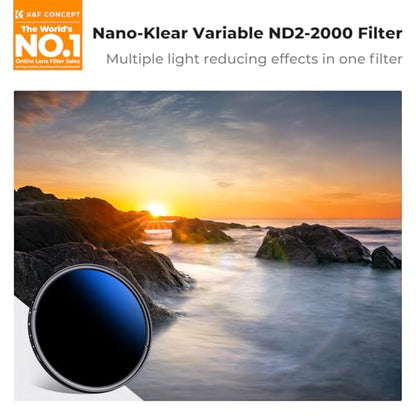 K&F CONCEPT 72mm Variable ND2-2000 (1-11 Stops) ND Camera Lens Filter - size: 72mm