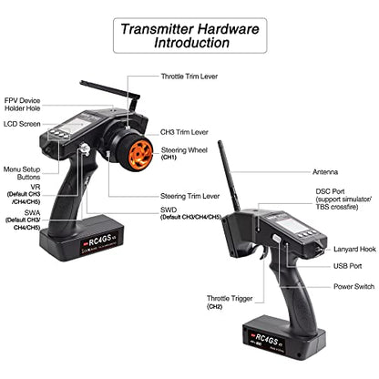 Radiolink RC4GS V3 5 Channel RC Radio Transmitter with 2Pcs R6FG Receiver