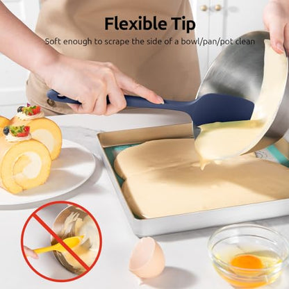 U-Taste 600ºF Heat Resistant Silicone Spatulas Cooking, 4Pcs/Midnight Blue - color: MidnightBlue
