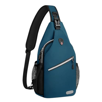 MOSISO Small Sling Bag for Men, Crossbody Shoulder Chest Daypack Bag - color: Deep Teal
