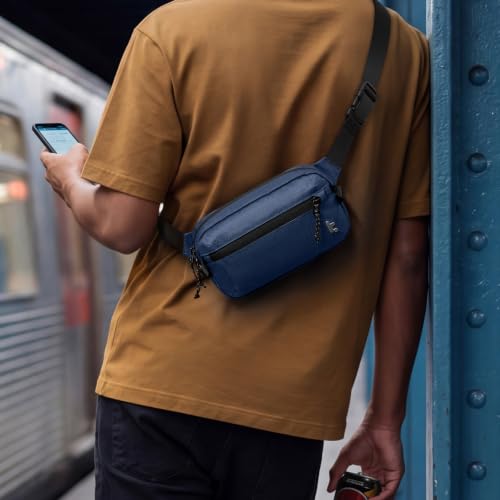 tomtoc 1.5L Sling Bag with RFID Blocking Crossbody Chest Pack for Men Women - color: Dark Blue, size: 1.5L