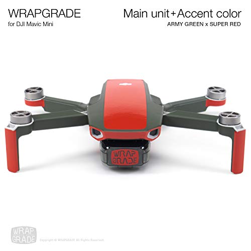 Wrapgrade Skin Compatible with DJI Mavic Mini (Army Green) - color: ARMY GREEN