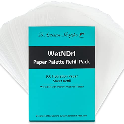 WetNDri Disposable Palette Paper for Acrylic Painting. 100pc Refill Pack Pallet Paper for Stay Wet Palette for Painting Miniatures Model, No Sponge. - style: Wet Palette 100pc Paper Refill