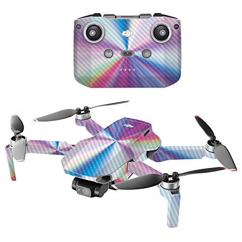 MIGHTY SKINS MightySkins Carbon Fiber Compatible with DJI Mini 2 Portable Drone - Rainbow Zoom | Protective, Durable Textured Carbon Fiber Finish | Easy to Apply and Change Styles | Made in The USA - color: Rainbow Zoom