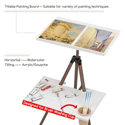 MEEDEN Plein Air Easel for Painting: Adjustable Travel Watercolor Tripod