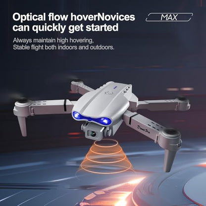 E99max Drone with Screen Controller, Black Carrying Case, 2Batteries - color: White - 2 batteries