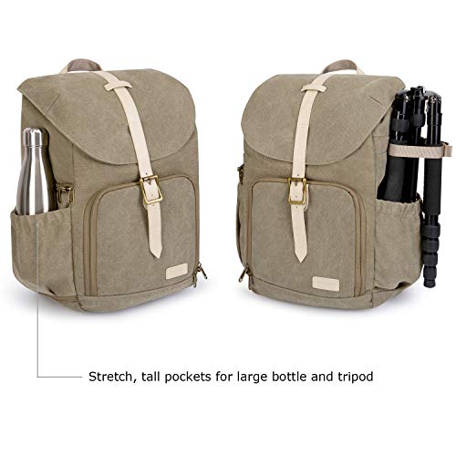 BAGSMART Camera Backpack DSLR Camera Bag Backpacks for Photographers - color: D-green[single Buckle]
