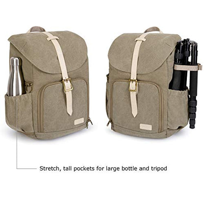 BAGSMART Camera Backpack DSLR Camera Bag Backpacks for Photographers - color: D-green[single Buckle]