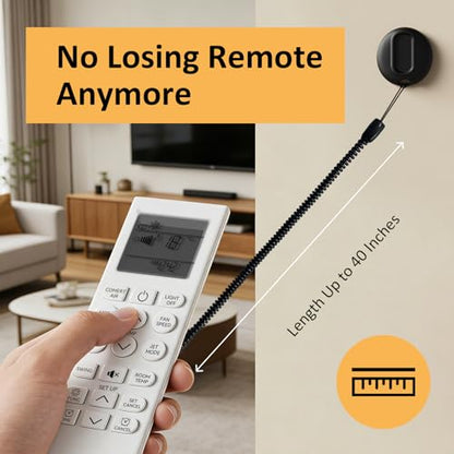 Magnetic Silicone Remote Control Holder with Security Cable 3 Pack Black - color: 3 Black, size: Square