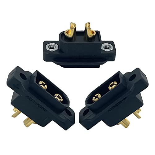 Amass 10PCS XT60EW-M Mountable XT60E Male Plug Connector for RC Drone Aircraft FPV Racing Drone(with scews