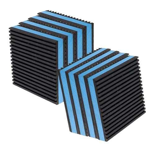 8 Pack Heavy Duty Anti Vibration Pads, 4" x 4" x 7/8" Ribbed Rubber Isolation Mat with EVA Core for Air Compressor, Treadmill, Washer, Dryer, HVAC, AC Unit – Noise Reduction, Non-Slip, Outdoor Ready