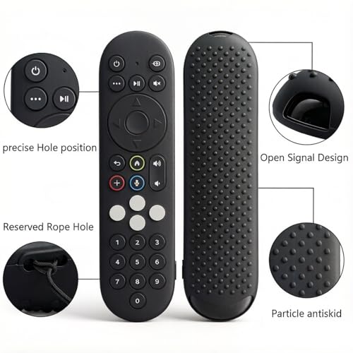 [2 Pack] Silicone Protective Case for Xumo Stream Box PR3 Voice Remote Control, Spectrum Tv Remote Case Cover with Lanyard - color: Black and Red