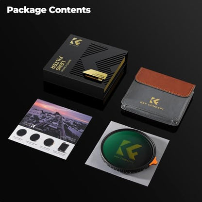 K&F CONCEPT 62mm Side Lever Variable ND Lens Filter ND2-400 (1-9 Stops) - size: 62mm