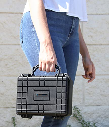 CASEMATIX 9" Waterproof Hard Case with Customizable Foam for Portable Electronics, Tools and Accessories - Hard Shell Plastic Case with Pre-Diced Travel Case Foam Interior - size: 9"