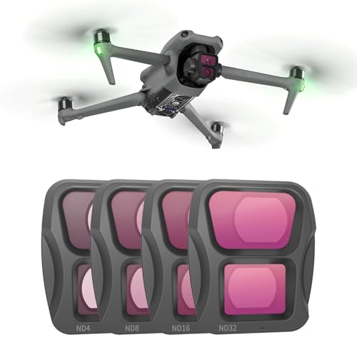 ND Filter Set Compatible for DJI Air 3 Drone Lens Filters ND8/16/32/64, Neutral Density Filter for Air 3 Drone Accessories, 4Pack - color: ND SET