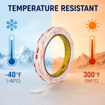 Double Sided Tape Heavy Duty 1''×10Ft 4950 White, 1.1mm Thick Wall Tape - size: 1''×10Ft