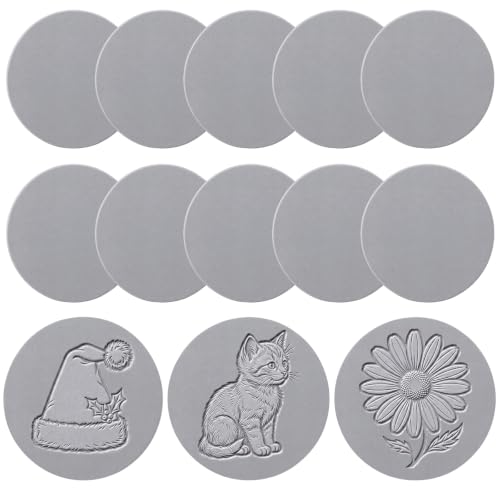 MotiMind 10 Pcs Rubber Carving Blocks, Linoleum Block, Round, 3.93 Inch