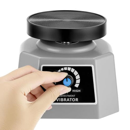 QWORK Lab Vibrator 4" - 110V Small Round Shaker Oscillator, Gypsum Mixing Machine, for Mixing Plaster/Gypsum