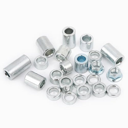 22 Pcs M12 Solid Steel Spacer Sleeve Bushings for 12 mm / 0.47 inch Axle