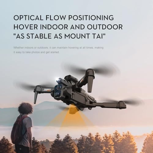 OBABO K10 Max Drone 4K High-Definition Three Camera Optical Flow Positioning Professional Aerial Photography Foldable Quadcopter (Carbon) - color: Carbon