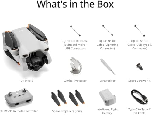 DJI Mini 3, Drones with Camera for Adults 4K, 38-min Flight Time, up to 32800ft (10km) Video Transmission, True Vertical Shooting, GPS Auto Return Integrated, Mini Drone with Camera for Beginners