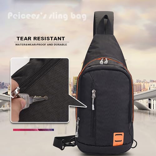 Peicees Small Sling Backpack Waterproof Unisex Shoulder Bag Chest Crossbody Daypack - color: 2_dark Blue, size: Small