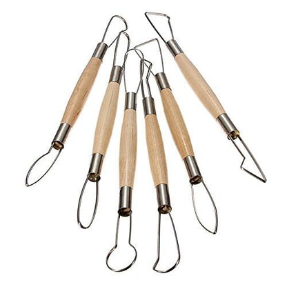 COMIART 6pcs Wax Sculpting Tools Polymer Clay Soap Carvers Modelling Carving Sculpting Tool Pottery Craft Tools Set