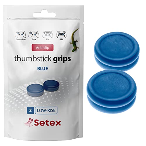 Setex Gecko Grip Thumbstick Grip Covers, PS5, Xbox, Switch, 1 Pair, Blue - color: Blue, size: 1 Pair