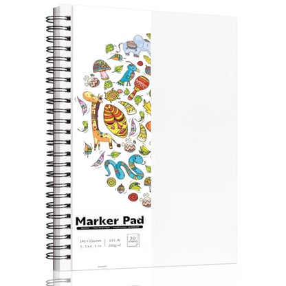 5.5 × 8.5 Inch Marker Paper Pad, 30 Sheets, 200gsm, Double-Sided - size: 5.5×8.5 Inch (1 Pack)