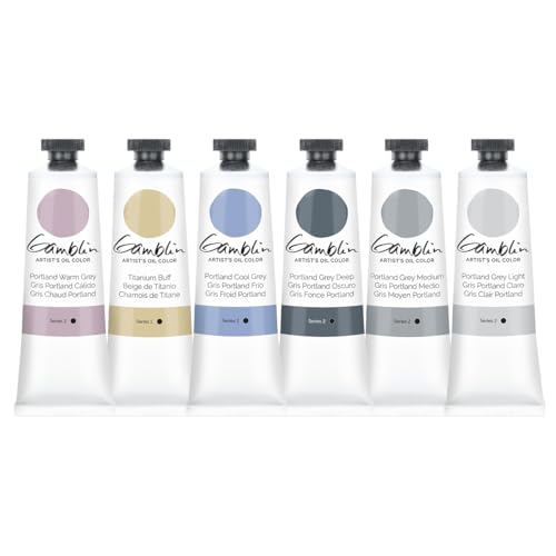Gamblin Artist Oil Paint Set For Professionals - GREY SET - 37ml Tubes - color: Grey