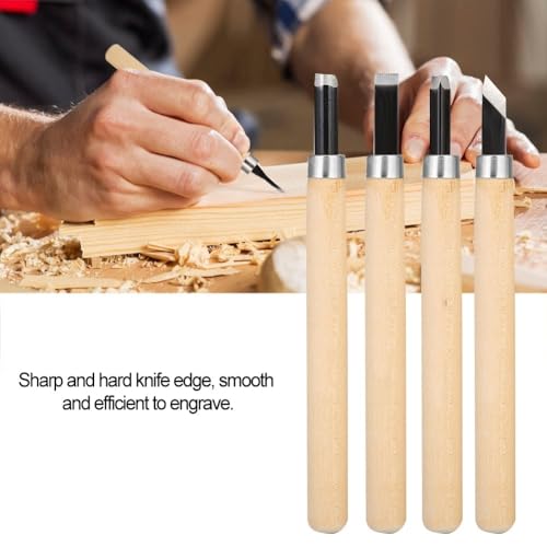 4-Piece Wood Carving Knife Set for Rubber Stamp Engraving #1 - size: #4