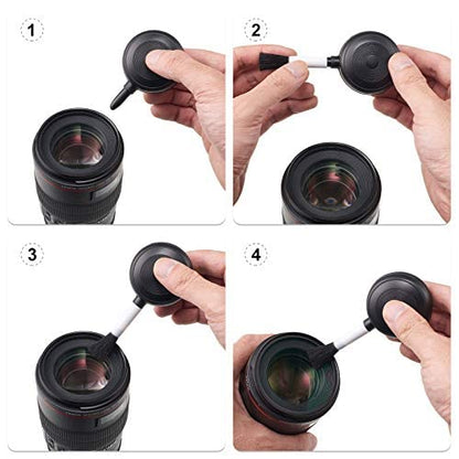 Patelai Camera Cleaning Kit Include Cleaning Pen Brush, Blower Brush Dust Cleaner, Air Blaster Blower Lens Cleaning Kit for Camera, SLR, Telescope, Magnifying Glass, Phone