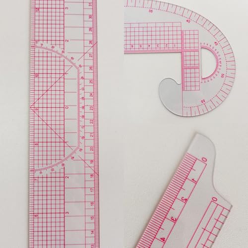 HLZC French Curve Ruler for Pattern Making, 15 Pieces Clear Sewing Ruler Set for Beginners Tailors Designers