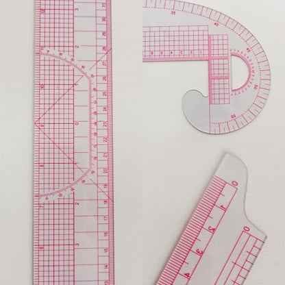 HLZC French Curve Ruler for Pattern Making, 15 Pieces Clear Sewing Ruler Set for Beginners Tailors Designers