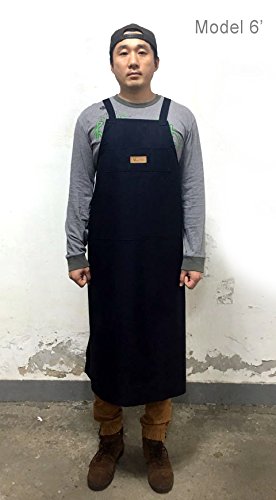 Artist apron/Long apron - Navy Blue - color: Indigo Blue