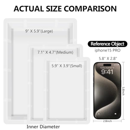 KISREL Large Rectangular Resin Molds, Epoxy Resin Casting Silicone Mold - size: Large Rectangular