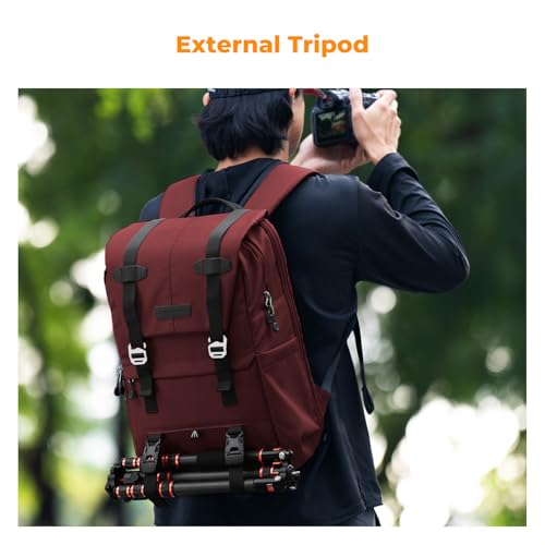 K&F CONCEPT Camera Backpack, 20L Camera Bags for Photographers - color: 09-red
