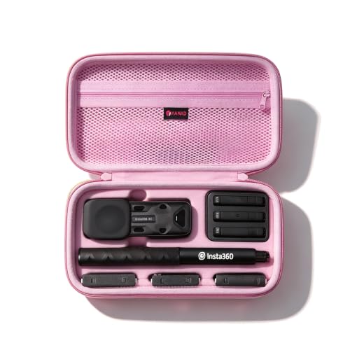 XANAD Hard Case for Insta360 X5 / X4 / X4 Air /X3 / X2 Action Camera,Pink - color: Pink