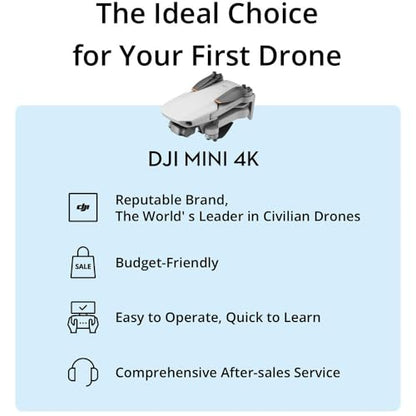 DJI Mini 4K Lightweight UHD Drone Combo| Extra Battery and Case| Under 249g | 12MP Camera, 3-Axis Gimbal, 31-Min Flight Time | For Beginners & Travel Photography + 64GB Card + Landing Pad +More - style: Mini 4K Dual Battery Bundle