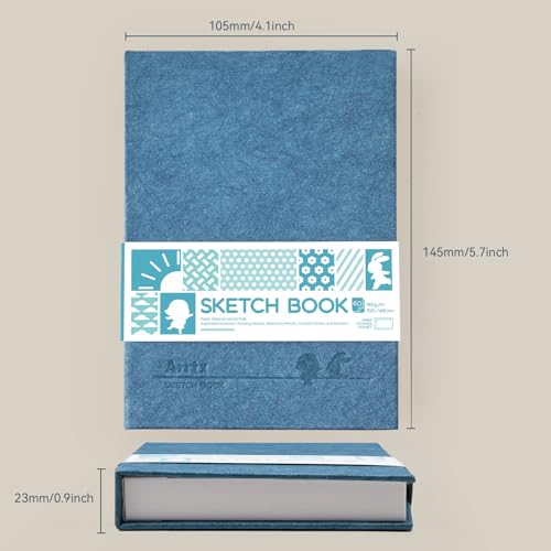 Arrtx Premium A6 Sketchbook, 60 Sheets, 5.8 x 4.1 Inches - size: A6