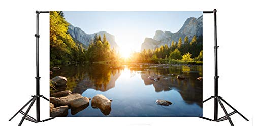 California Yosemite Valley Sunrise Landscape Photography Backdrop 12x10ft - size: 12x10ft