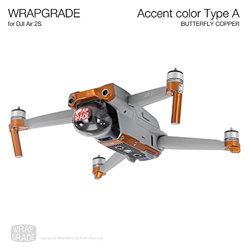 Wrapgrade Skin Compatible with DJI Air 2S | Accent Color A (Butterfly Copper) - color: BUTTERFLY COPPER
