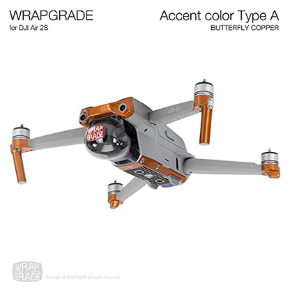Wrapgrade Skin Compatible with DJI Air 2S | Accent Color A (Butterfly Copper) - color: BUTTERFLY COPPER