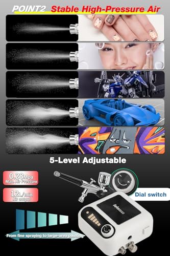 Airbrush Kit with Compressor, Can Connect Two Airbrushes, High-Pressure Air - size: One Airbrush Kit
