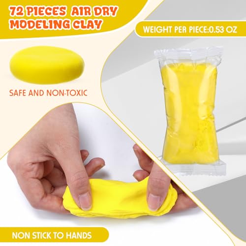 VioraWhite 72 Pcs 38oz Air Dry Clay Bulk Modeling Clay,Yellow - color: Yellow
