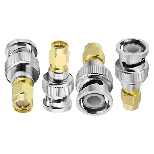 XMSJSIY SMA to BNC Adapter RF Coaxial Connector- 4PCS (Male to Male) - style: Male to Male