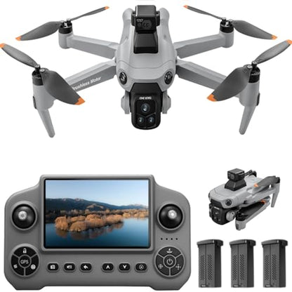 Drones with Camera for Adults 4K (Gray, 3-Battery Set) - color: Gray