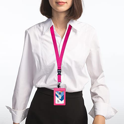 Wisdompro Office Lanyard, 5 Pack 23 inch Neck Strap Lanyards - Hot Pink - color: 5pack Hotpink