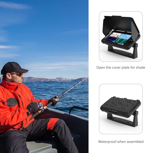 Foldable Sunvisor Cover for Lowrance Eagle Eye 9 and Lowrance Eagle 9 - Fishfinder Waterproof Protective Cover (Black)